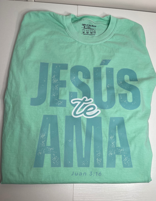 Jesus Te Ama Comfort Colors Tee- Island Reef