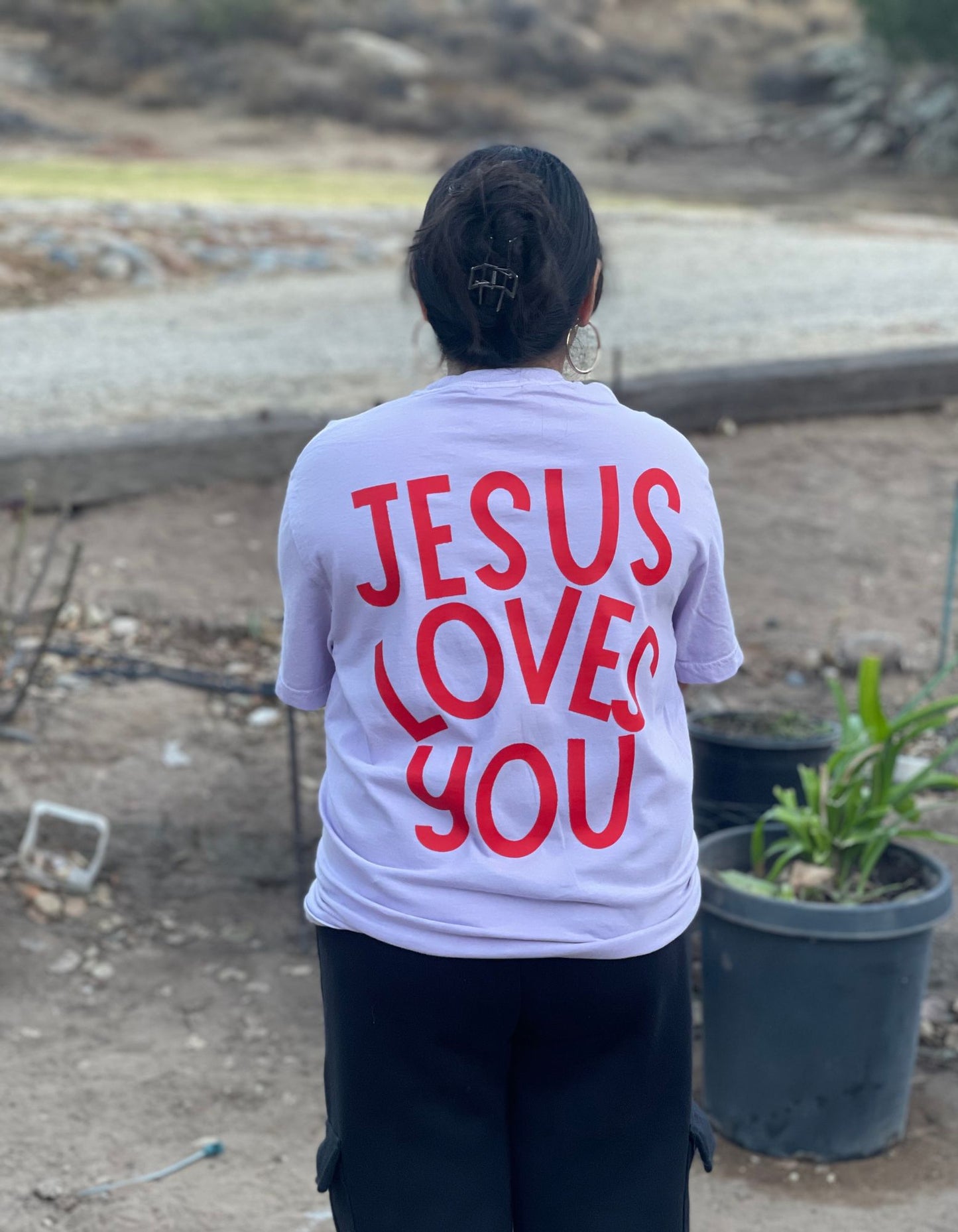 Jesus Loves You Comfort Colors Tee - Lilac Color